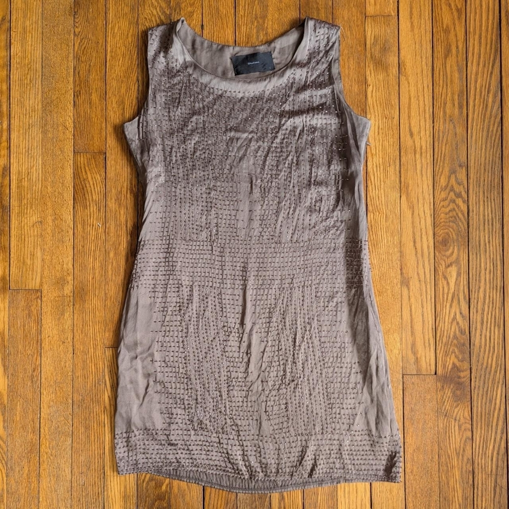 Silk Beaded Cocktail Party Mini Dress
